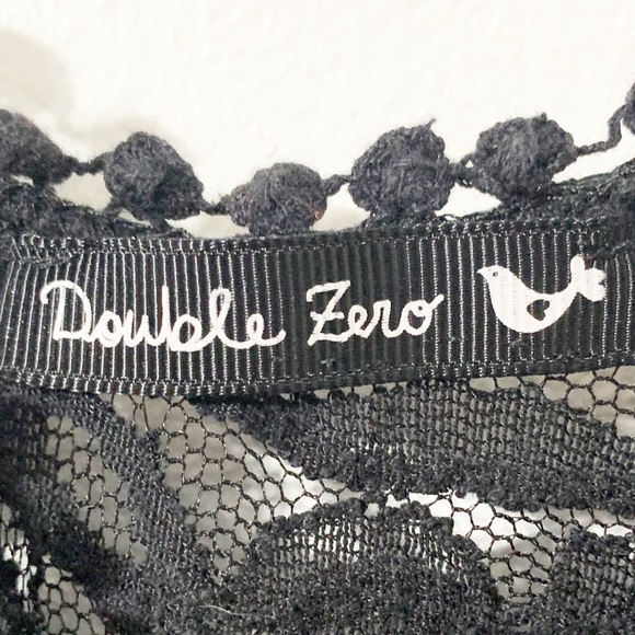 Double Zero Lace Scoop Neck Sleeveless Semi Sheer Babydoll Top Boho Festival 🖤 - Picture 6 of 6